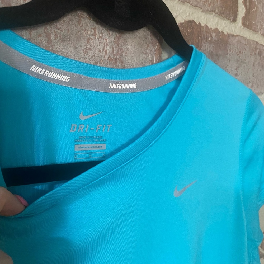 Nike Dri-Fit Blue Running Tee | Women's Short Sleeve Workout Top | Size M - Picture 2 of 9